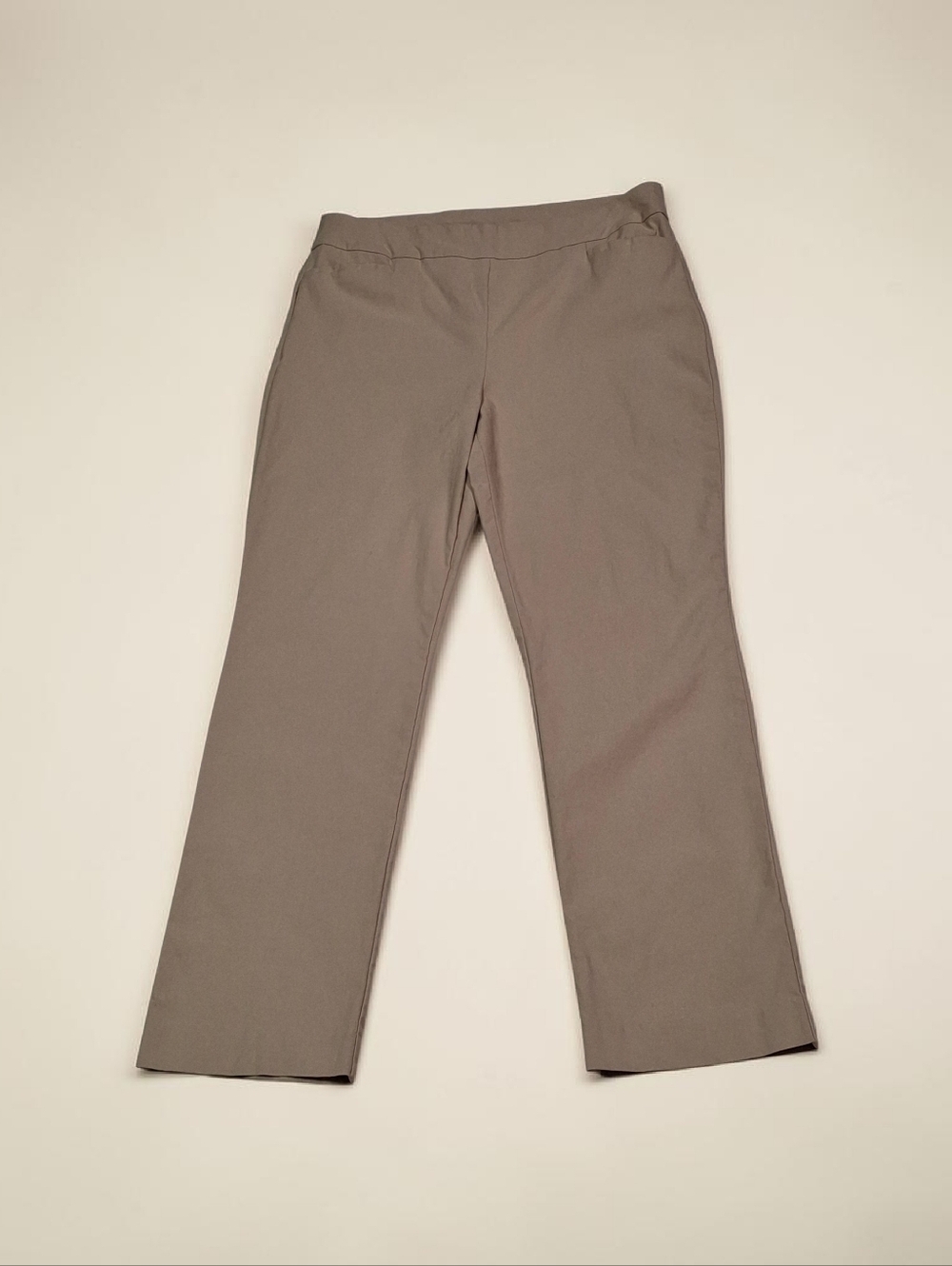 Chico's Pull-On Straight Leg Stretchy Beige Rayon Blend Pants Women Size 2 Large - Picture 4 of 15